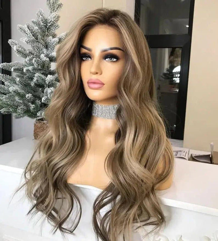 Soft premium quality Brazilian hair transparent Lace Multi-colored wave Front Lace Wigs - ULOFEY