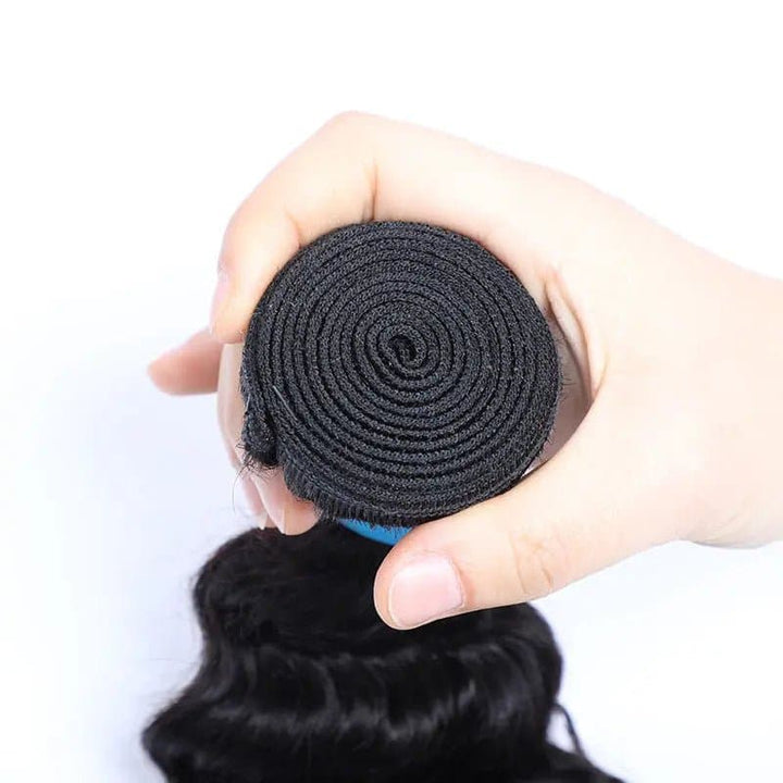 Ulofey Hair Black Deep Wave Bundles Remy Human Hair Extensions - ULOFEY