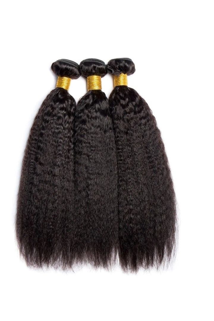Ulofey Hair Black YAKI Straight Bundles Remy Human Hair Extensions - ULOFEY